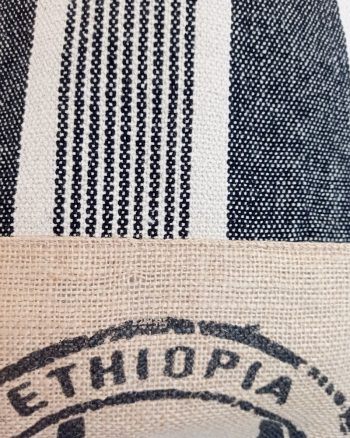 Sac LINA Coton rayé noir – Image 3