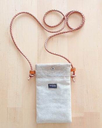 Pochette smartphone SONIA Lin et coton doré – Image 4