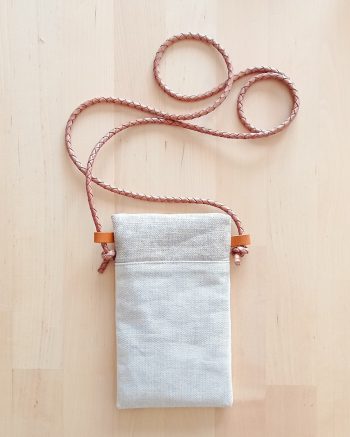 Pochette smartphone SONIA Lin et coton doré – Image 5