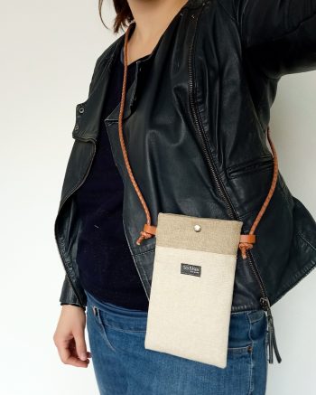 Pochette smartphone SONIA Lin et coton doré – Image 2