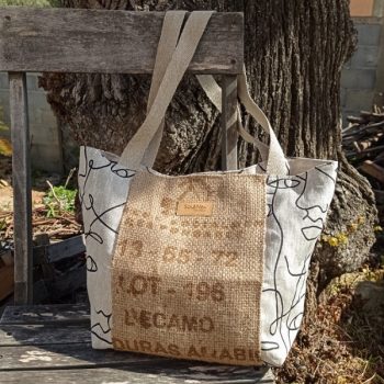 sac cabas fait main lin unique jute