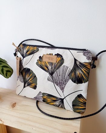 Sac Bandoulière SUMMER Impression Gingko lin – Image 2