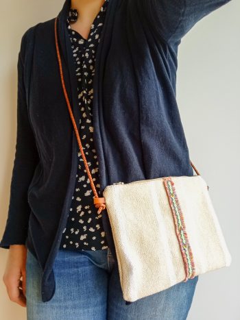 Sac Bandoulière SUMMER Coton tissé teint écru et rayures blanches – Image 5