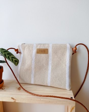 Sac Bandoulière SUMMER Coton tissé teint écru et rayures blanches – Image 2