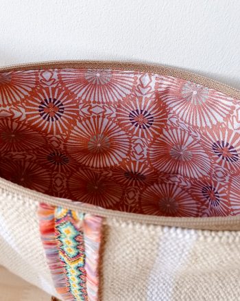 Sac Bandoulière SUMMER Coton tissé teint écru et rayures blanches – Image 4