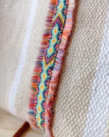 Sac Bandoulière SUMMER Coton tissé teint écru et rayures blanches – Image 3