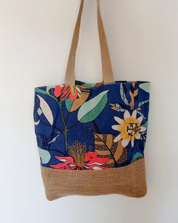 Sac LINA Coton Tropical bleu – Image 2