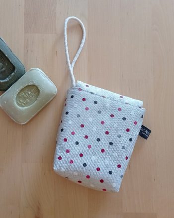 Pochette à savon SOAPY enduite Ecru pois multico – Image 4
