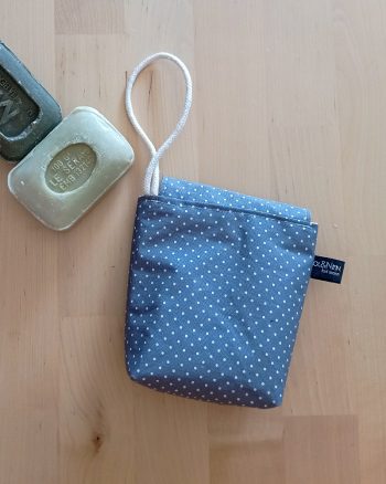 Pochette à savon SOAPY enduite Gris pois blancs – Image 2