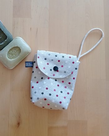 Pochette à savon SOAPY enduite Ecru pois multico – Image 3