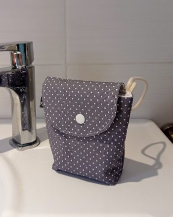 Pochette à savon SOAPY enduite Gris pois blancs – Image 5