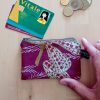 Porte monnaie/cartes SLIMMY Feuillages Bordeaux