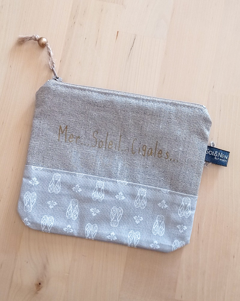 Pochette LOVESUMMER "MER...SOLEIL...CIGALES..." Cigales Beige