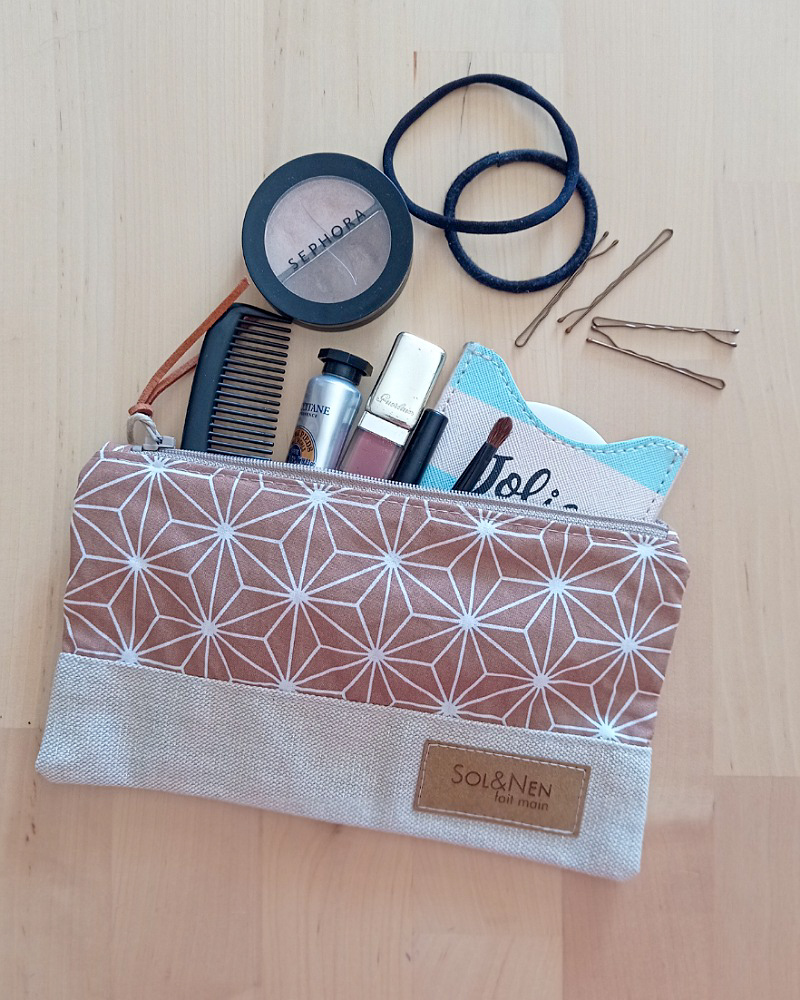 Pochette LILY Asanoha curry coton lurex