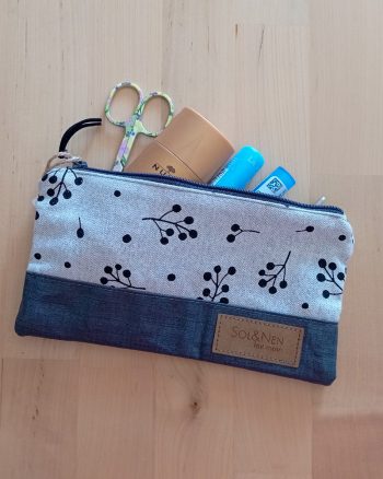 Pochette LILY Baies noires Coton lurex