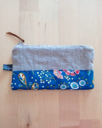 Pochette MAMAN Lin Floralies bleues – Image 4