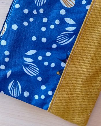 Pochette LILY Oiseaux bleus moutarde – Image 6