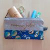 Pochette MAMAN Lin Floralies bleues