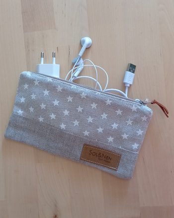 Pochette LILY Etoiles blanches beige