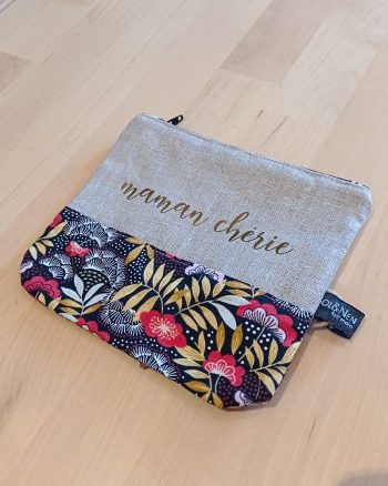 Pochette LOVEMUM "Maman chérie" Nagoya Noir multicolore