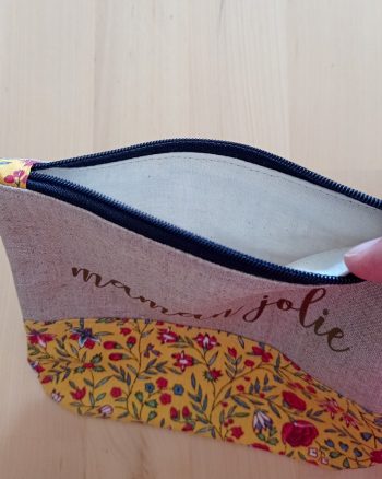 pochette plate maman jolie doublure coton