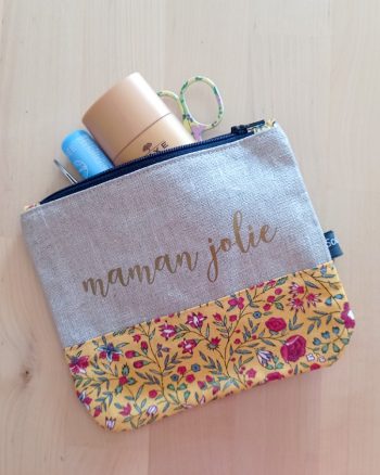 pochette plate maman jolie doré