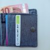 porte-cartes billets tissu homme fait main compact léger pression aimantée
