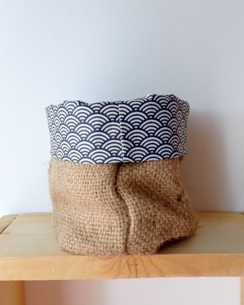 Cache-pot FLORA Ø13cm Toile de Jute / Sushi Bleu – Image 4