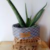 Cache-pot FLORA Ø13cm Toile de Jute / Sushi Bleu