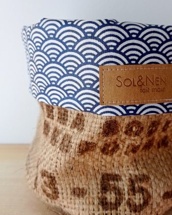 Cache-pot FLORA Ø13cm Toile de Jute / Sushi Bleu – Image 5