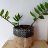 Cache-pot FLORA Ø13cm Toile de Jute / Cannage ardoise – Image 2