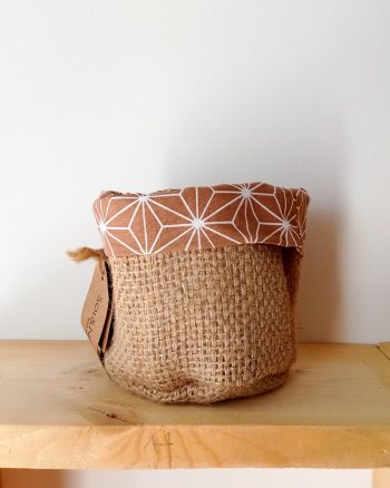Cache-pot FLORA Ø9cm Toile de Jute / Asanoha curry – Image 4