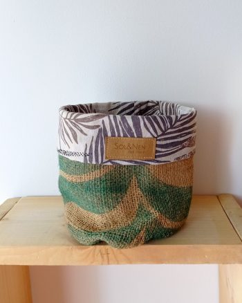 Cache-pot FLORA Ø13cm Toile de Jute / Jungle vert – Image 3