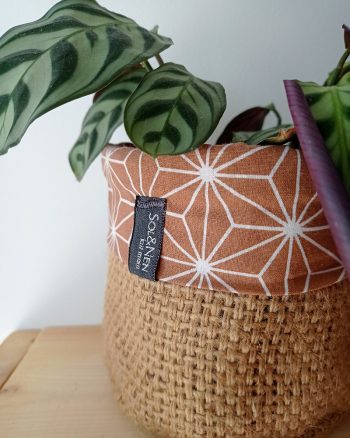 Cache-pot FLORA Ø9cm Toile de Jute / Asanoha curry – Image 3