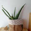 Cache-pot FLORA Ø13cm Toile de Jute / Etoiles blanches – Image 3
