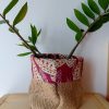 Cache-pot FLORA Ø13cm Toile de Jute / Sazzy bordeaux – Image 2