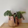 Cache-pot FLORA Ø9cm Toile de Jute / Asanoha curry