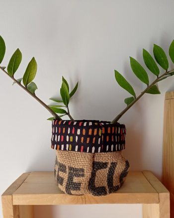 Cache-pot FLORA Ø13cm Toile de Jute / Poppy pain pallet Noir – Image 2