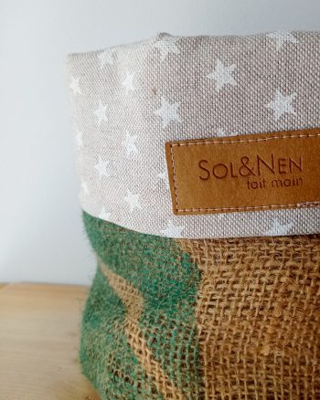 Cache-pot FLORA Ø13cm Toile de Jute / Etoiles blanches – Image 6