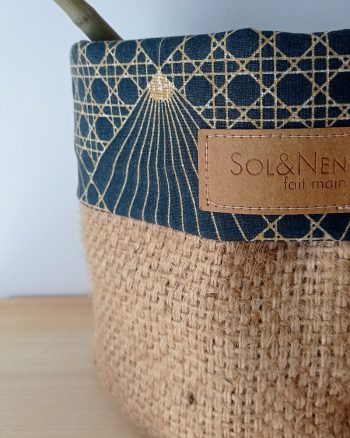 Cache-pot FLORA Ø13cm Toile de Jute / Cannage ardoise – Image 5