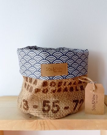Cache-pot FLORA Ø13cm Toile de Jute / Sushi Bleu – Image 3