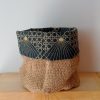 Cache-pot FLORA Ø13cm Toile de Jute / Cannage ardoise – Image 4