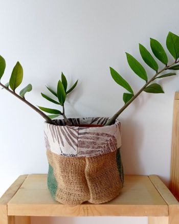 Cache-pot FLORA Ø13cm Toile de Jute / Jungle vert – Image 2
