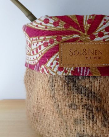 Cache-pot FLORA Ø13cm Toile de Jute / Sazzy bordeaux – Image 5