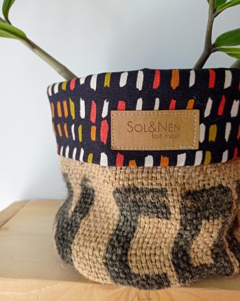 Cache-pot FLORA Ø13cm Toile de Jute / Poppy pain pallet Noir – Image 5