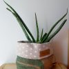 Cache-pot FLORA Ø13cm Toile de Jute / Etoiles blanches – Image 2