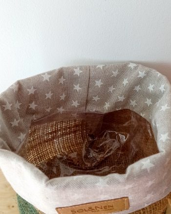 Cache-pot FLORA Ø13cm Toile de Jute / Etoiles blanches – Image 7