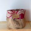 Cache-pot FLORA Ø13cm Toile de Jute / Sazzy bordeaux – Image 3