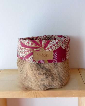 Cache-pot FLORA Ø13cm Toile de Jute / Sazzy bordeaux – Image 3