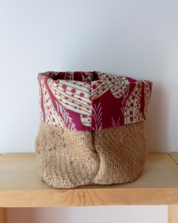 Cache-pot FLORA Ø13cm Toile de Jute / Sazzy bordeaux – Image 4